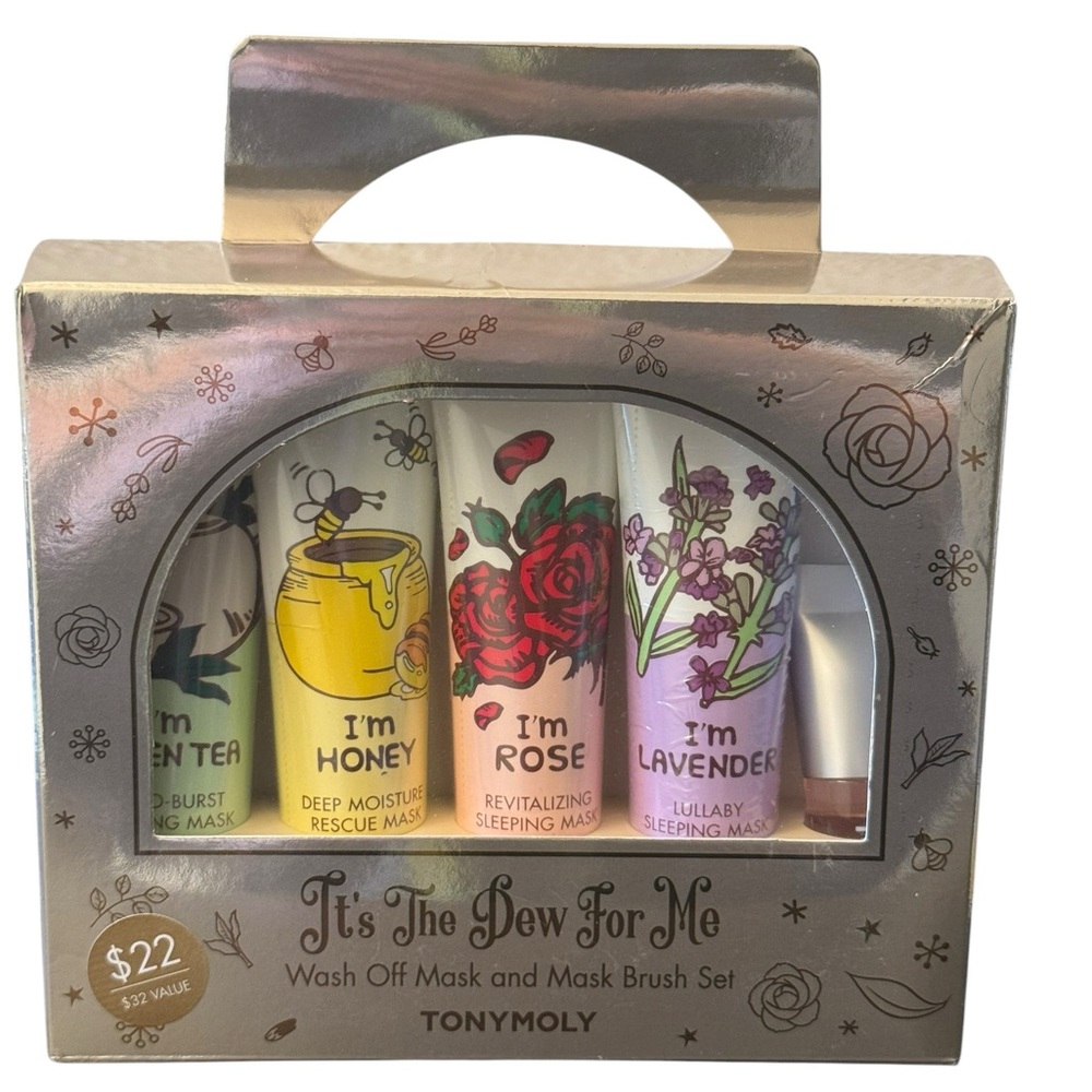“It’s The Dew For Me” Wash Off Mask & Mask Brush Set by TonyMoly NWT